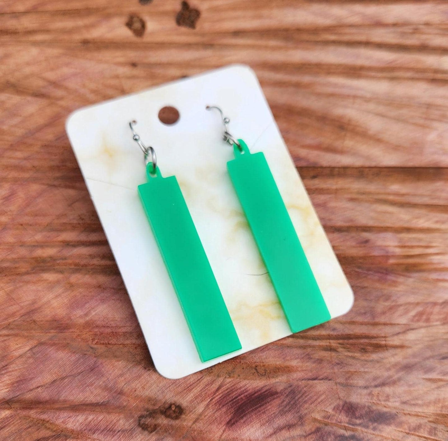 Bar Dangle Earrings, Acrylic Bar Earrings, Rectangle Earrings, Geometric Shapes, Retro Earrings, Fun Earrings, Black, Pink, Blue, Green, Red